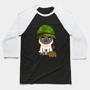 Funny siamese cat is a soldier Baseball T-Shirt